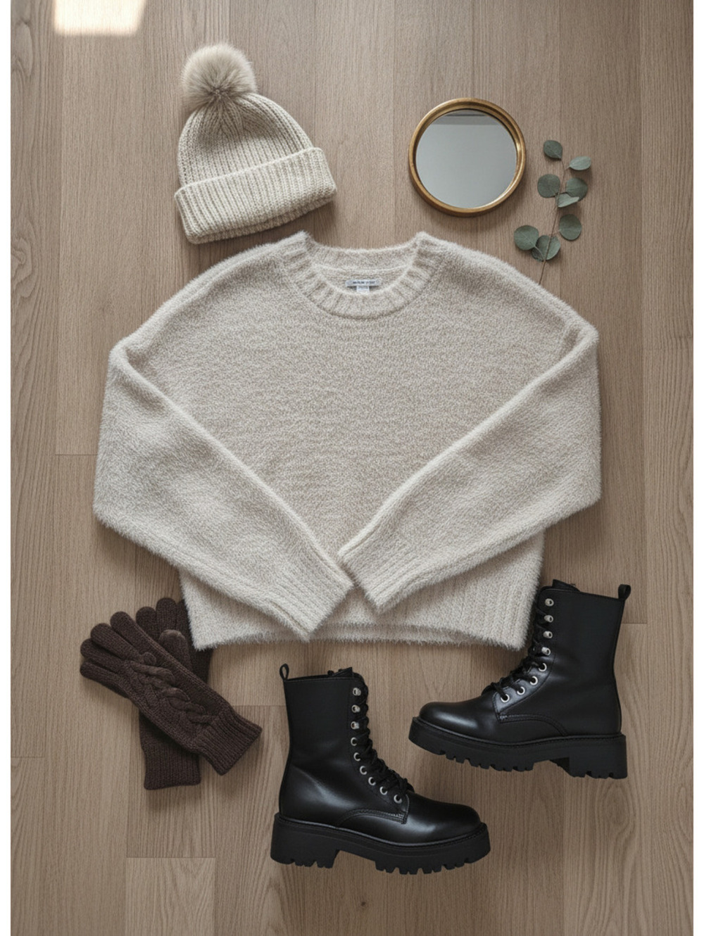 American Eagle Cropped Oversize Eyelash Sweater. Size S.